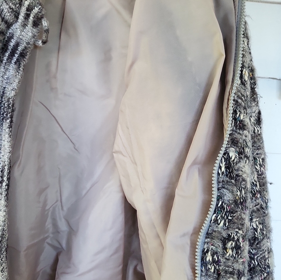 Vintage 80's Gallery Gray Fleck Sweater Coat M/L - Picture 10 of 10